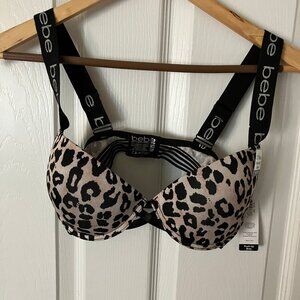 BEBE Intimates Bra Black/Animal print Push up Size 36C